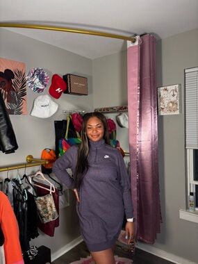 Nike Plum Quarter-Zip Sweatshirt Dress